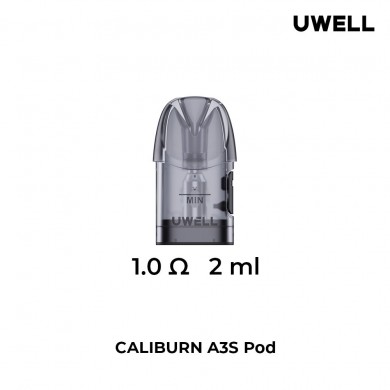 Uwell Caliburn A3S Pod Kartuş 1.0Ω 2ml Gri Şeffaf Yedek Coil
