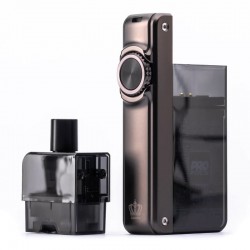 Uwell Crown B Pod 35W koyu gri/siyah elektronik sigara cihazı ve kartuşu.