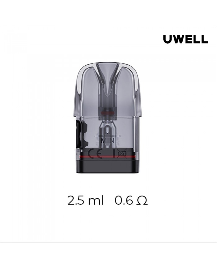 Uwell Caliburn G3 Kartuş 2.5ml 0.6Ω, Şeffaf Siyah Yedek Pod